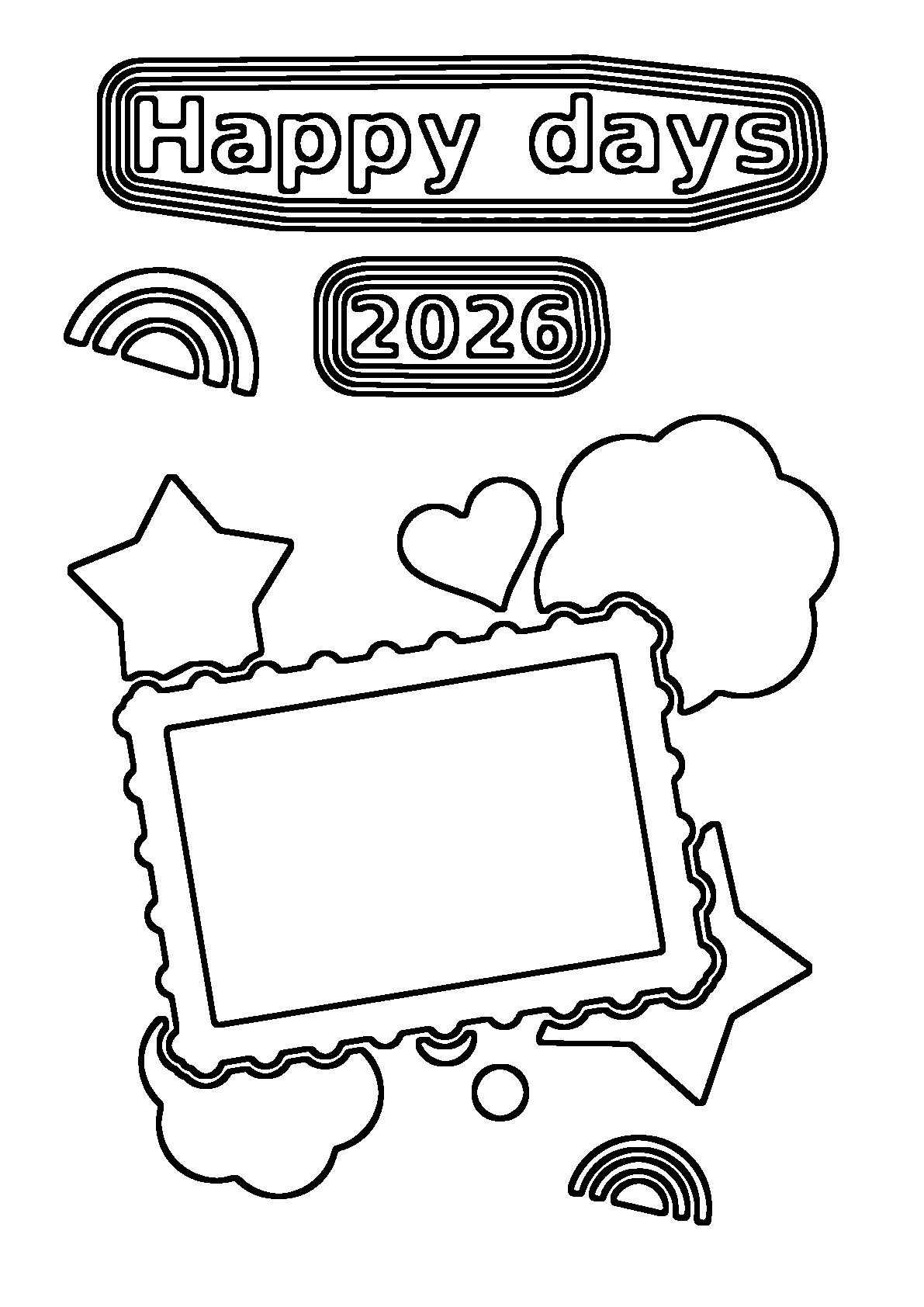 Drawing and colouring boundaries shown as thick black outlines for screen visibility; printed guidelines are finer and lighter