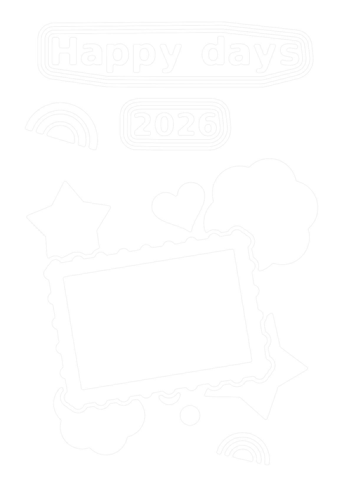 The clean print-once outline, with no registration marks or labels